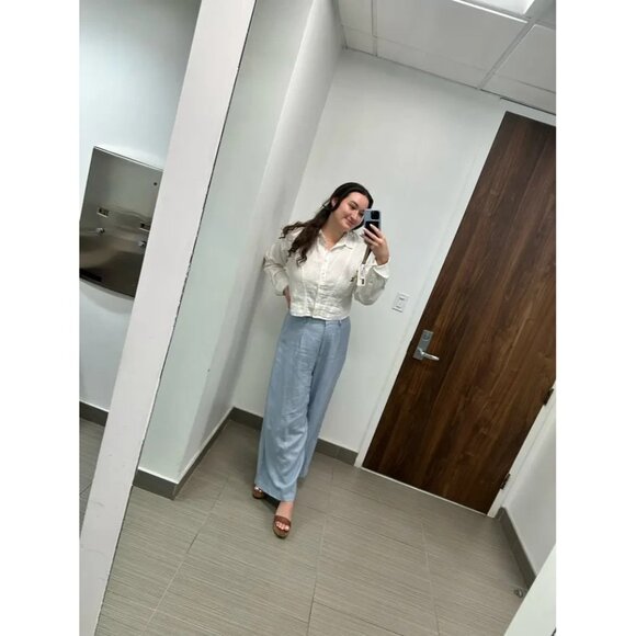 Rosetta Getty Light Blue Wide Leg Pants Size 4 | Designer Women’s Trousers - Picture 9 of 16